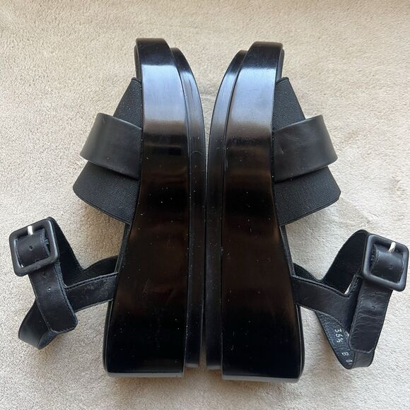 Robert Clergerie Paris Black Leather Platform Sandal Women EU 36.5 US 6 Platform - Picture 4 of 16